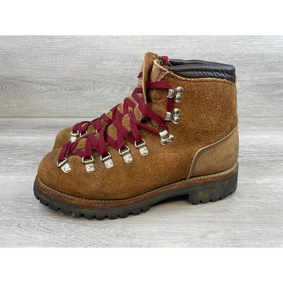 Dexter Women's Bootie Biker Combat Hiking Vintage Heel Boot Suede 7M Brown Shoes - Picture 3 of 11